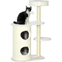 PawHut Paws kattenboom, krabpaal met krabpaal, klimboom, krabpaal voor katten