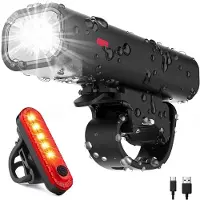 Tikkens LED Fietsverlichting Set - Fietslamp USB Oplaadbaar - Fietslampjes Voorlicht & Achterlicht - MTB & Racefiets Verlichting - Waterdicht Fietslicht voor en achter