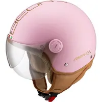 Beon Design Luxe Scooterhelm - Roze - XL - Jethelm met Vizier - Motorhelm voor Dames - Geschikt voor Vespa, Scooter, Brommer, Motor en Snorfiets