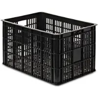 GereedschapXXL Fietskrat 48x35x26 cm Zwart Kunststof, Ideaal voor Boodschappen