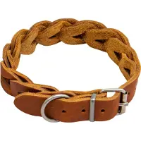 Animal Boulevard Ab30046 - Hals- En Leibanden - Hond - Ab Country Leather Gevlochten Halsband Cognac-25mmx36-43cm - Maat: 25mmx36-43cm - 199128