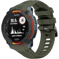 Strap-it Smartwatch siliconen bandje 'Perfect fit' - geschikt voor de Garmin Instinct 3 - 45mm (legergroen)