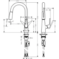 Hansgrohe Talis M51 - Keukenkraan 160 met uittrekbare vuistdouche, RVS look 72815800