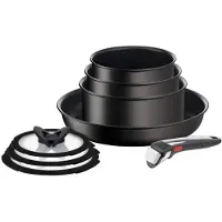 Tefal Ingenio Unlimited L39590, Mixset, Zwart, Aluminium, Titanium coating, Zwart, Glas