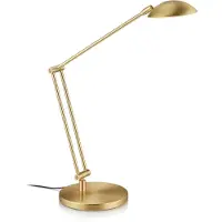 Knapstein LED-bureaulamp Hebe, dimbaar, messing / goud, Werkkamer / Kantoor, metaal, Modern, LED bureaulamp
