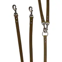 Animal Boulevard AB30178 leren 2‑hondenlijn olijf 20mm x 105cm