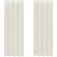 vidaXL Gordijnen Voile met doorvoertules 2 st 140x300 cm crème