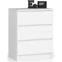 Akord Ladekast K60 met 3 Lades / Furniture Factory / Wit / 60 x 77 x 40 cm