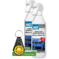 Hg insecten verwijderaar 500ml - Auto Shampoo - 2 Stuks - inclusief sleutelhanger