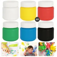 Cheqo Vingerverf Set - Vinger Verf - Vingerverven - Kindvriendelijk - Afwasbare Verf - Uitwasbaar - 6 Stuks - Creatief Speelgoed