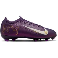 Nike Zoom Mercurial Vapor 16 Mbappé Pro Gras Voetbalschoenen (FG) Kids Paars Goud Wit