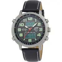 ETT Eco Tech Time Radiografische chronograaf Hunter World Timer Armbandhorloge, herenhorloge, stopwatchfunctie, datum, solar, roestvrij staal armband