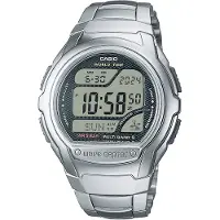 Casio WV-58DE-1AVEF Horloge Zendergestuurd (l x b x h) 53.4 x 43.7 x 12 mm Zilver Materiaal (behuizing): RVS, Hars Materiaal (armband): RVS