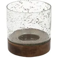 HBX natural living Kaarshouder Bubbelglas H13D13 Zwart Transparant transparant Glas HBX natural