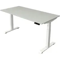 Kerkmann Move4 Elektrisch hoogteverstelbaar Zit-sta-bureau Lichtgrijs T-voet 1600 (B) x 800 (D) x 1290 (H) mm Hout, Metaal