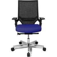 Topstar Bureaudraaistoel | met puntsynchroontechniek | zwart/blauw 420-550 mm | met armleuningen draagvermogen 110 kg | 1 stuk - TA309AT380 TA309AT380