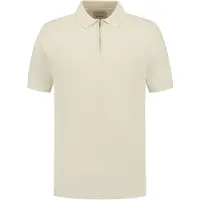 Dstrezzed Heren Polo's & T-shirts Dorian Zip Polo - Creme - Maat XXL