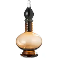 J-Line vaas+stop flesje deco joey glas small 17.5x17.5x38cm