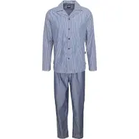 JBS Heren pyjama set lang gestreept met knoopsluiting licht