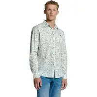 No-excess Overhemd cyaan blauw / grijs / natuurwit