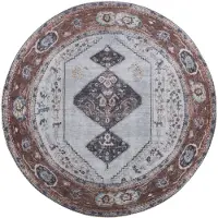 Veer Carpets Vloerkleed karaca antraciet/brown 09 rond ø200 cm