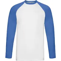 Fruit Of The Loom Heren baseball t-shirt met lange mouwen
