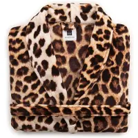 Zohome Zo Home Flanel Fleece Badjas Leopard - bruin - S