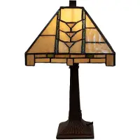 Clayre & Eef Tiffany tafellamp 23x23x38 cm glas bureaulamp