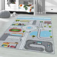 Muratap Play vloerkleed kinderkamer verkeer laagpolig 120x170 cm