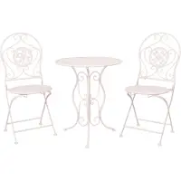 Clayre & Eef Tafel + 2 stoelen Ø 60x70/40x40x92 cm