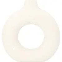 QUVIO Donutvaas - Rond - Keramiek - Gebroken wit - S