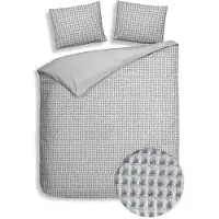 Heckett & Lane Dekbedovertrek Vafala Melange-Grey Percal-200 x 200 / 220 cm | 2-Persoons