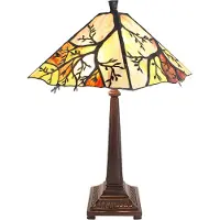 Clayre & Eef Tiffany tafellamp 36x36x57 cm bruin glas metaal tiffany
