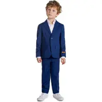 Opposuits kostuum blauw Jongens Polyester Reverskraag Effen - maat 110/116