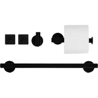 QUVIO Badkamer accessoires - Set van 5 - RVS - Zwart