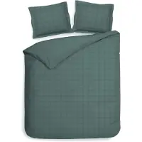 Heckett & Lane Dekbedovertrek Heckett Lane Diamante Mineral Green Satijn-200 x 200 / 220 cm | 2-Persoons