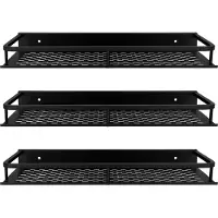 QUVIO Doucherek / Planchet - Set van 3 - Aluminium - Zwart