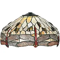 LumiLamp Lampenkap tiffany Ø 40 cm beige glas libelle glazen lampenkap