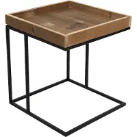 Clayre & Eef Bijzettafel 40x40x45 cm ijzer hout vierkant