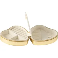 J-Line juwelendoos hart kunstleder goud 16x15x7cm