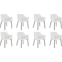 Lewis & Loft Te eetkamerstoel lima bouclé staal - set van 8