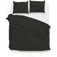 Zo! Home Dekbedovertrek Lino Midnight-Black Katoen-200 x 200 / 220 cm | 2-Persoons