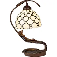 Clayre & Eef Tiffany tafellamp 28x20x41 cm glas tiffany bureaulamp