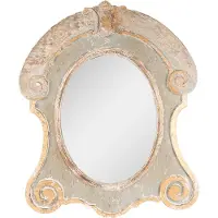 Clayre & Eef Spiegel 69x84 cm beige hout glas grote spiegel