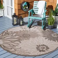 Muratap Binnen en buiten rond vloerkleed floral outdoor laagpolig tapijt 200 cm rond