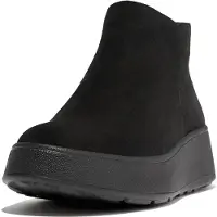 FitFlop Dames F-Mode Leren Enkellaarsjes zwart (36), Leer, 3 tot 5 cm, Ritssluiting, Casual GM3-090