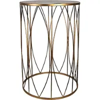 Clayre & Eef Bijzettafel Ø 40x60 cm ijzer hout rond