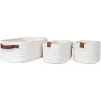 Nest of Nora Opbergmanden set van 3 - Katoen - Wit