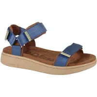 Woden Sandaal 'Line' royal blue/koningsblauw / karamel