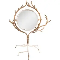 Clayre & Eef Spiegel 51x37x65 cm goudkleurig ijzer glas staande spiegel